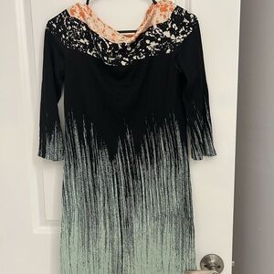 Diane Von Furstenberg Orange and Black Patterned Fabric